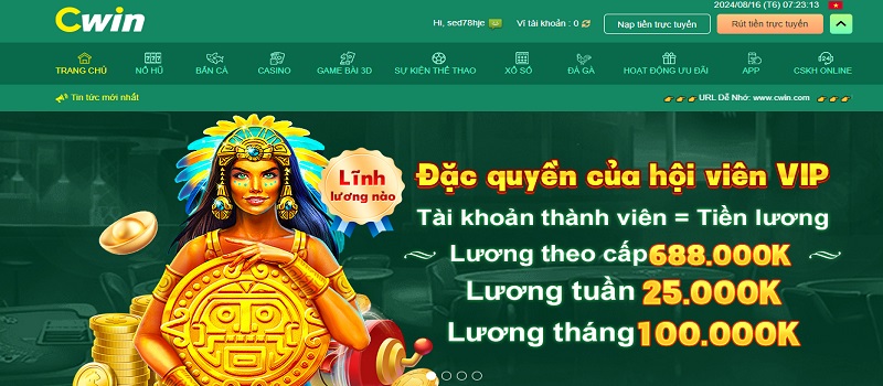 Bước 1: Anh em cần đăng nhập vào trang web của nhà cái